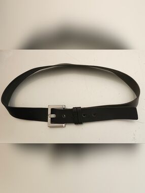 Gap Black Leather Belt with Silver Buckle